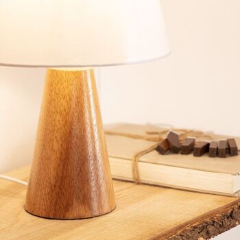 Lampe de table en bois naturel Dukku Ledkia 9