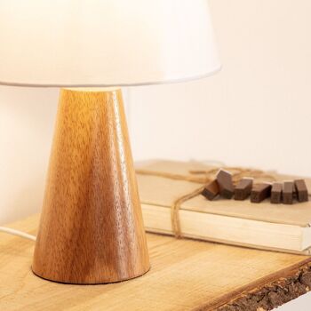 Lampe de table en bois naturel Dukku Ledkia 10