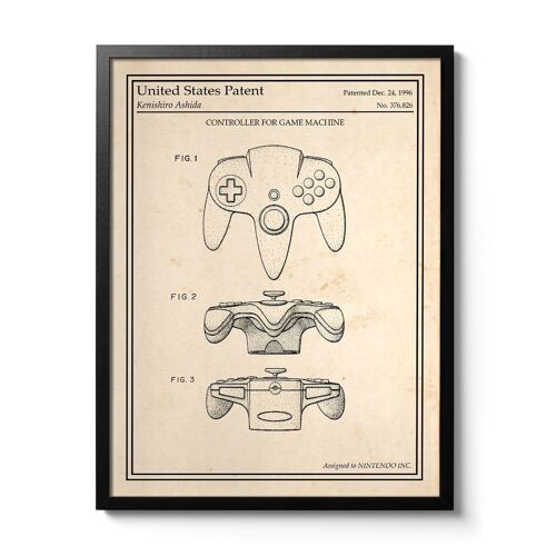Affiche brevet Manette Nintendo 64