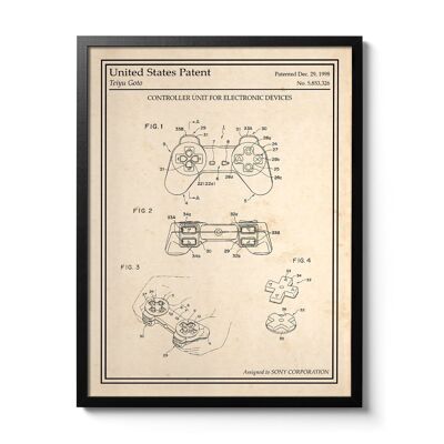 Playstation Controller Patent Poster