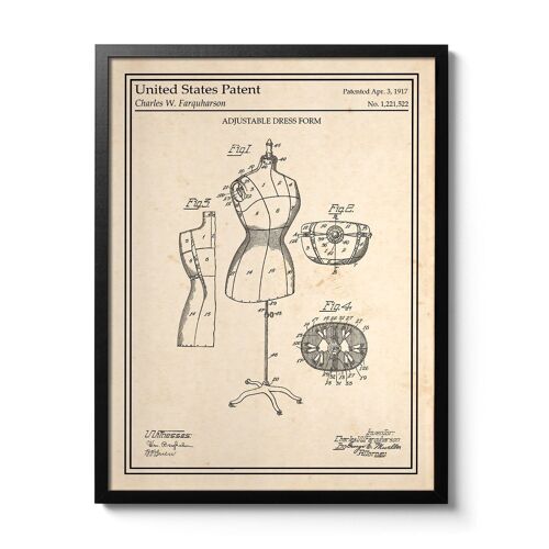 Affiche brevet Mannequin de Couture