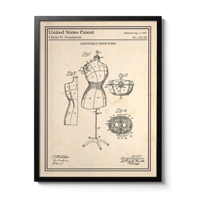 Sewing Mannequin Patent Poster