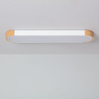 Ledkia LED ceiling light 18W Wood and Metal 140x650 mm CCT Selectable Dari Lang White