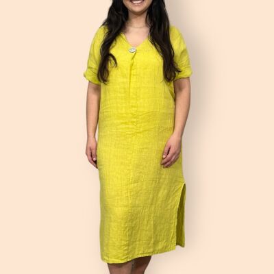 Umweltfreundliches, nachhaltiges Midaxi-Kleid aus reinem Leinen