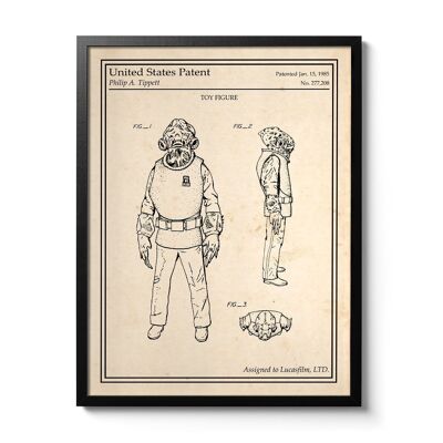 Affiche brevet Star Wars - Amiral Ackbar