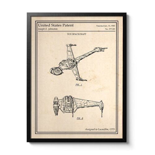 Affiche brevet Star Wars - B-Wing Starfighter