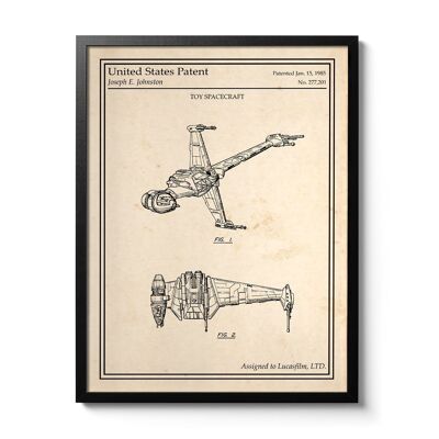 Poster del brevetto di Star Wars: B-Wing Starfighter