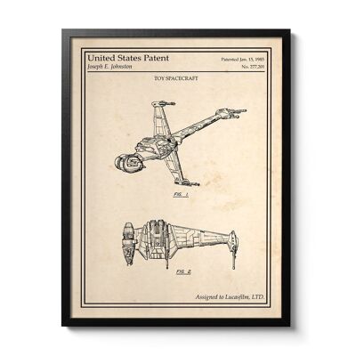 Star Wars patent poster - B-Wing Starfighter