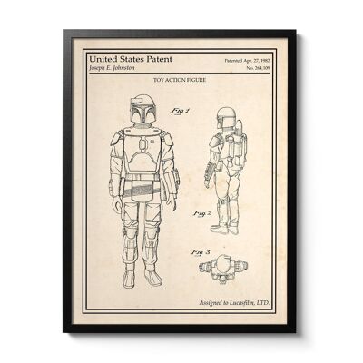 Póster de patente de Star Wars - Boba Fett