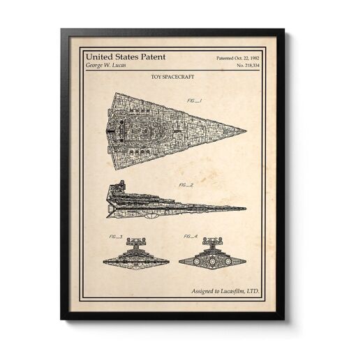 Affiche brevet Star Wars - Destroyer Stellaire Impérial