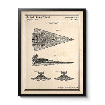 Affiche brevet Star Wars - Destroyer Stellaire Impérial 1