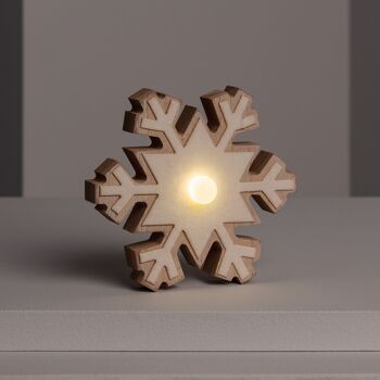 Ledkia Flocon de neige LED avec batterie en bois 6