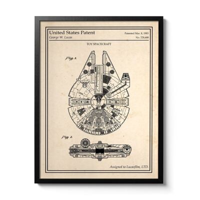 Poster del brevetto di Star Wars - Millennium Falcon
