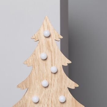 Sapin de Noël LED en bois avec batterie en bois Ledkia 4