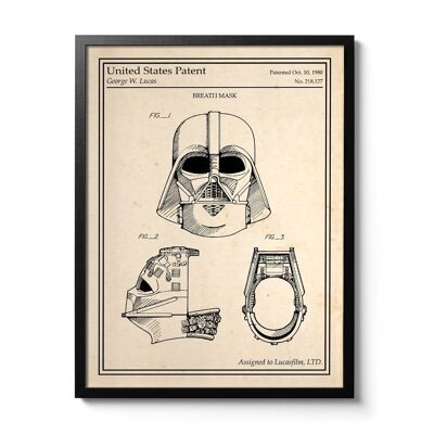 Póster de patente de Star Wars - Darth Vader