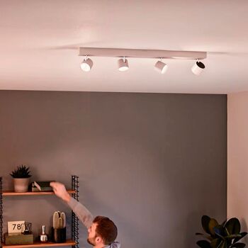 Plafonnier LED Ledkia WarmGlow Dimmable 4 Spots 4x4.5W Étoile Blanc 7