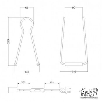 Lampe de table Ledkia Creative-Cables Modèle KTCH0_ Taché Rouge 5