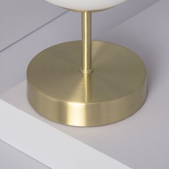 Lampe de table Ledkia en métal et cristal clair de lune doré 5