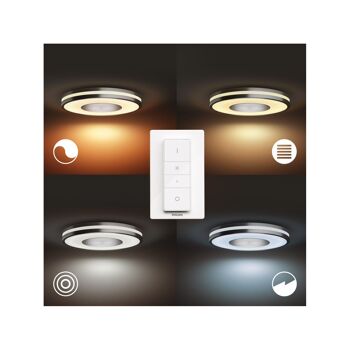 Plafonnier LED Ledkia 27W Blanc Ambiance Hue Being Argent 2