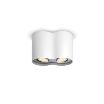 Plafonnier Ledkia White Ambiance Double Hue Pillar Blanc 2