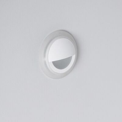 Ledkia Balise LED 3W Encastré Mural Circulaire Blanc Oculaire Blanc Chaud 2700K
