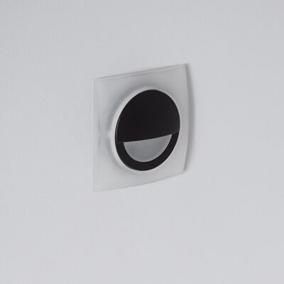 Ledkia Outdoor Beacon LED 3W Recessed Wall Square Black Occulare Warm White 2700K