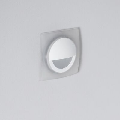 Ledkia Outdoor Beacon LED 3W Recessed Wall Square White Occulare Neutral White 4000K