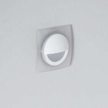 Ledkia Balise Extérieure LED 3W Encastrable Mural Carré Blanc Oculaire Blanc Neutre 4000K 1