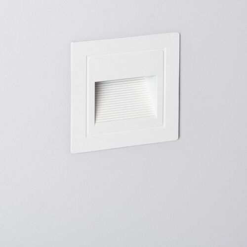 Ledkia Baliza Exterior LED 3W Empotrable Pared Cuadrado Blanco Wabi Blanco Neutro 4000K