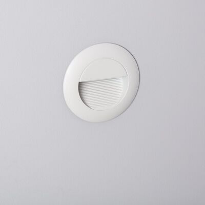 Ledkia Baliza Exterior LED 3W Empotrable Pared Circular Blanco Wabi Blanco Cálido 2700K