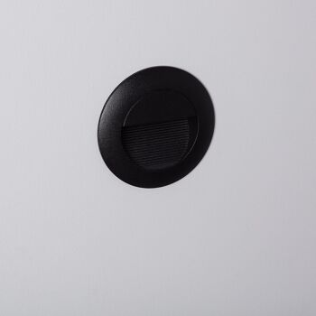 Ledkia Balise Extérieure LED 3W Encastrable Circulaire Mural Noir Wabi Blanc Chaud 2700K 1