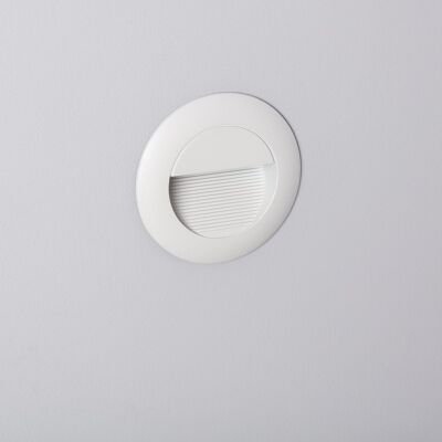 Ledkia Balise Extérieure LED 3W Encastrable Circulaire Mural Blanc Wabi Blanc Neutre 4000K
