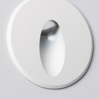 Ledkia Balise Extérieure LED 3W Encastrable Mural Circulaire Blanc Ovale Wabi Blanc Chaud 2700K 3