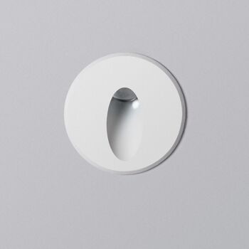 Ledkia Balise Extérieure LED 3W Encastrable Mural Circulaire Blanc Ovale Wabi Blanc Chaud 2700K 4
