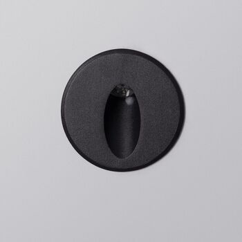 Ledkia Balise Extérieure LED 3W Encastrable Circulaire Mural Noir Ovale Wabi Blanc Chaud 2700K 1