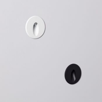 Ledkia Balise Extérieure LED 3W Encastrable Circulaire Mural Noir Ovale Wabi Blanc Chaud 2700K 3