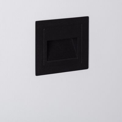 Ledkia Outdoor Beacon LED 3W Recessed Wall Square Black Wabi Warm White 2700K