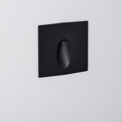 Ledkia Outdoor Beacon LED 3W Recessed Wall Square Black Oval Wabi Warm White 2700K