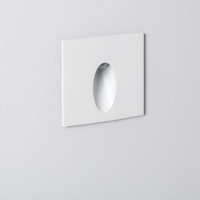 Ledkia Outdoor Beacon LED 3W Recessed Wall Square White Oval Wabi Neutral White 4000K