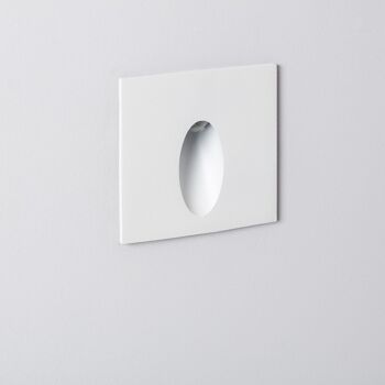 Ledkia Balise Extérieure LED 3W Encastrable Mural Carré Blanc Ovale Wabi Blanc Neutre 4000K 1