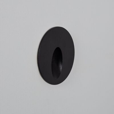 Ledkia Baliza Exterior LED 3W Empotrable Pared Circular Negro Boiler Blanco Neutro 4000K