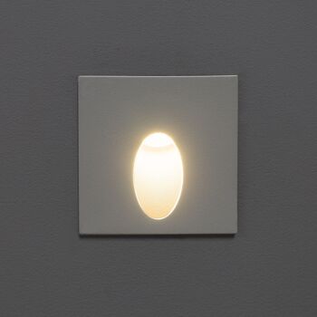 Ledkia Balise Extérieure LED 2W Encastrable Mural Carré Blanc Ellis Blanc Chaud 2700K 3