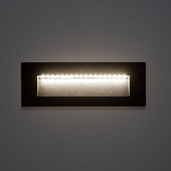 Ledkia Balise Extérieure LED 6W Encastrable Rectangulaire Mural Noir Groult Blanc Neutre 4000K 2