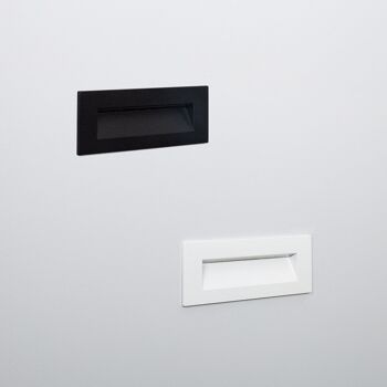 Ledkia Balise Extérieure LED 6W Encastrable Rectangulaire Mural Noir Groult Blanc Neutre 4000K 6