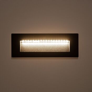 Ledkia Balise Extérieure LED 6W Encastrable Rectangulaire Mural Noir Groult Blanc Chaud 2700K 2