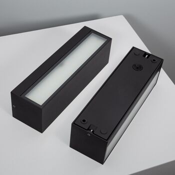 Ledkia Applique Extérieure LED 10W Éclairage Double Face Rectangulaire Noir Lena Blanc Neutre 4000K 5