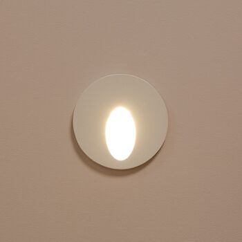 Ledkia Balise Extérieure LED 3W Encastrable Circulaire Mural Blanc Chaudière Blanc Chaud 2700K 2