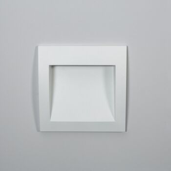 Ledkia Balise Extérieure LED 4W Encastrable Mural Carré Blanc Natt Blanc Neutre 4000K 3
