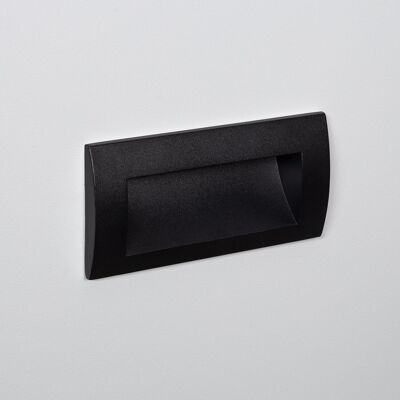 Ledkia Baliza Exterior LED 4W Empotrable Pared Rectangular Negro Elin Blanco Cálido 2700K