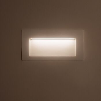 Ledkia Balise Extérieure LED 4W Encastrable Rectangulaire Mural Blanc Elin Blanc Chaud 2700K 2